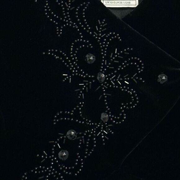 Vintage Laura Ashley Velvet Babydoll Midi Dress Sz 8 Whimsy Goth Witchy Modest - Picture 5 of 8